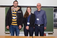88 - GOR Poster Award 2019 Winner: Dr. Jan Karem Höhne (University of Mannheim, Germany), left, and Stephan Schlosser (University Göttingen, Germany), right, with Jury Member Tanja Burgard (ZPID - Leibniz Institute for Psychology Information, Germany)